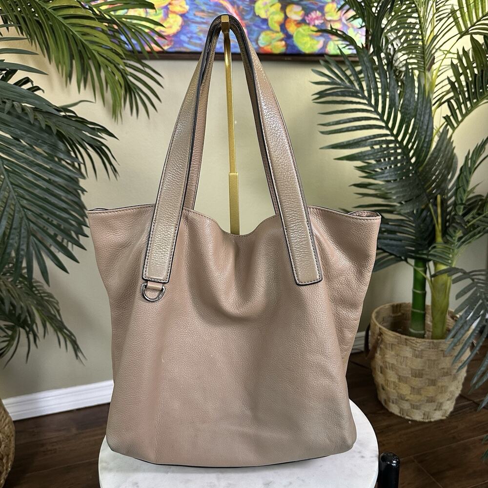 Coccinelle Bag shoulder tote Taupe Blush Pebbled suede interior soft